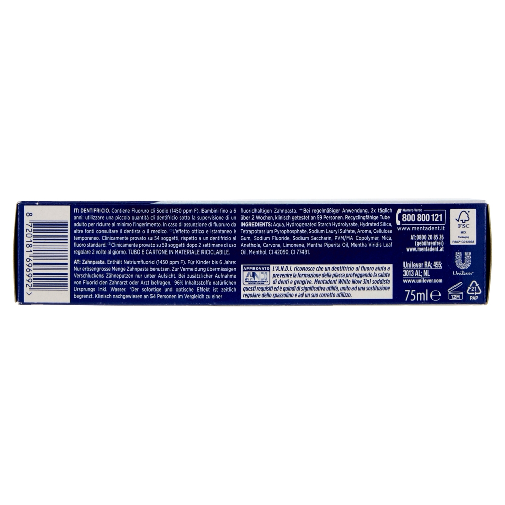Mentadent White Now 3 in 1 75 ml